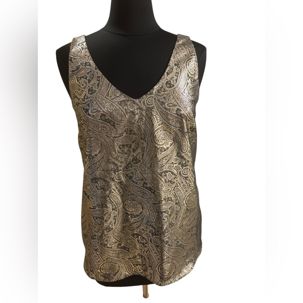 The Limited Metallic Gold Sleeveless Dress Shell Camisole- size small